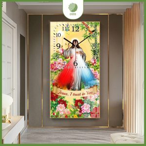 Tranh đồng hồ công giáo tráng gương cao cấp CHẠM|A2