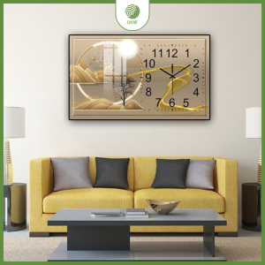Tranh đồng hồ hiện đại tráng gương 5D cao cấp CHẠM|A3