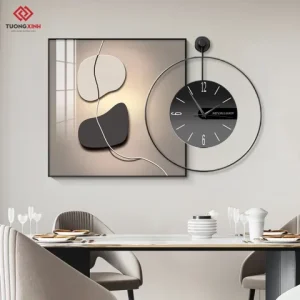 Tranh đồng hồ khung kim loại cao cấp xu hướng trang trí 2025 phong cách độc đáo sang trọng TX865 (Copy)