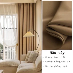 Rèm Vải Màu Nâu Tây