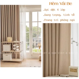 Rèm Vải Thô Màu Be