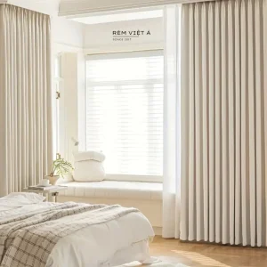 Rèm Cửa Cao Cấp Màu Trắng Kem